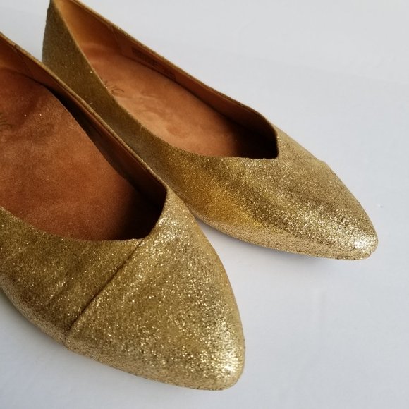 VIONIC Gem Caballo Ballet Flat GOLD GLITTER 8.5 - Picture 2 of 5